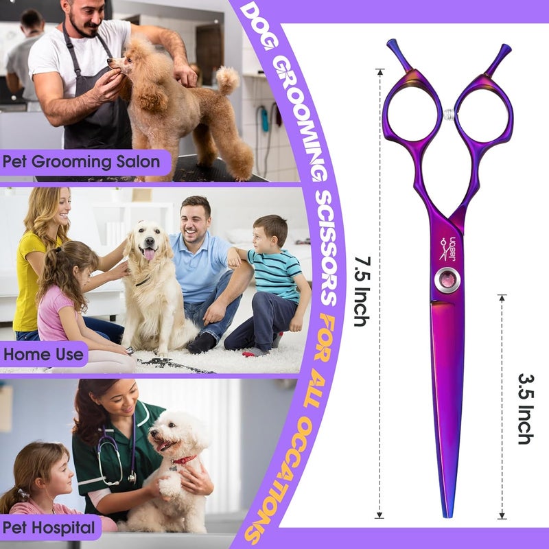 Jason Straight Scissors for Dogs - Updated 7.5" Dog Grooming Shears, Japanese 440C Stainless Steel Pet Shears, Professional Dog Cutting Scissors with Diamond Adjustable Screw Christmas Gift - Image 3